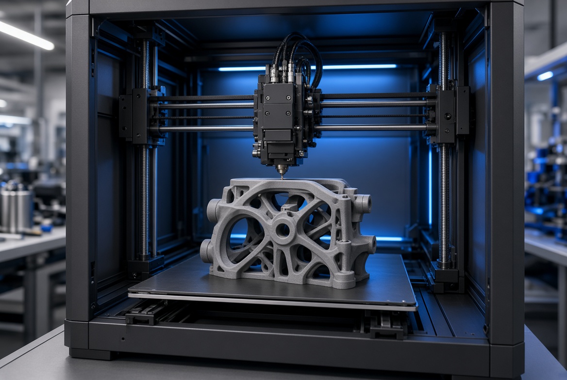 3D printer producing a complex prototype part