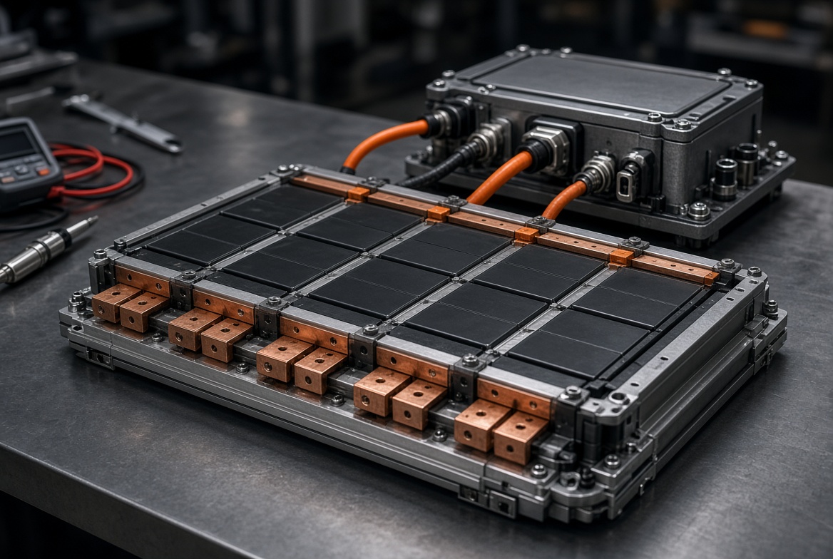 Automotive power electronics and battery hardware